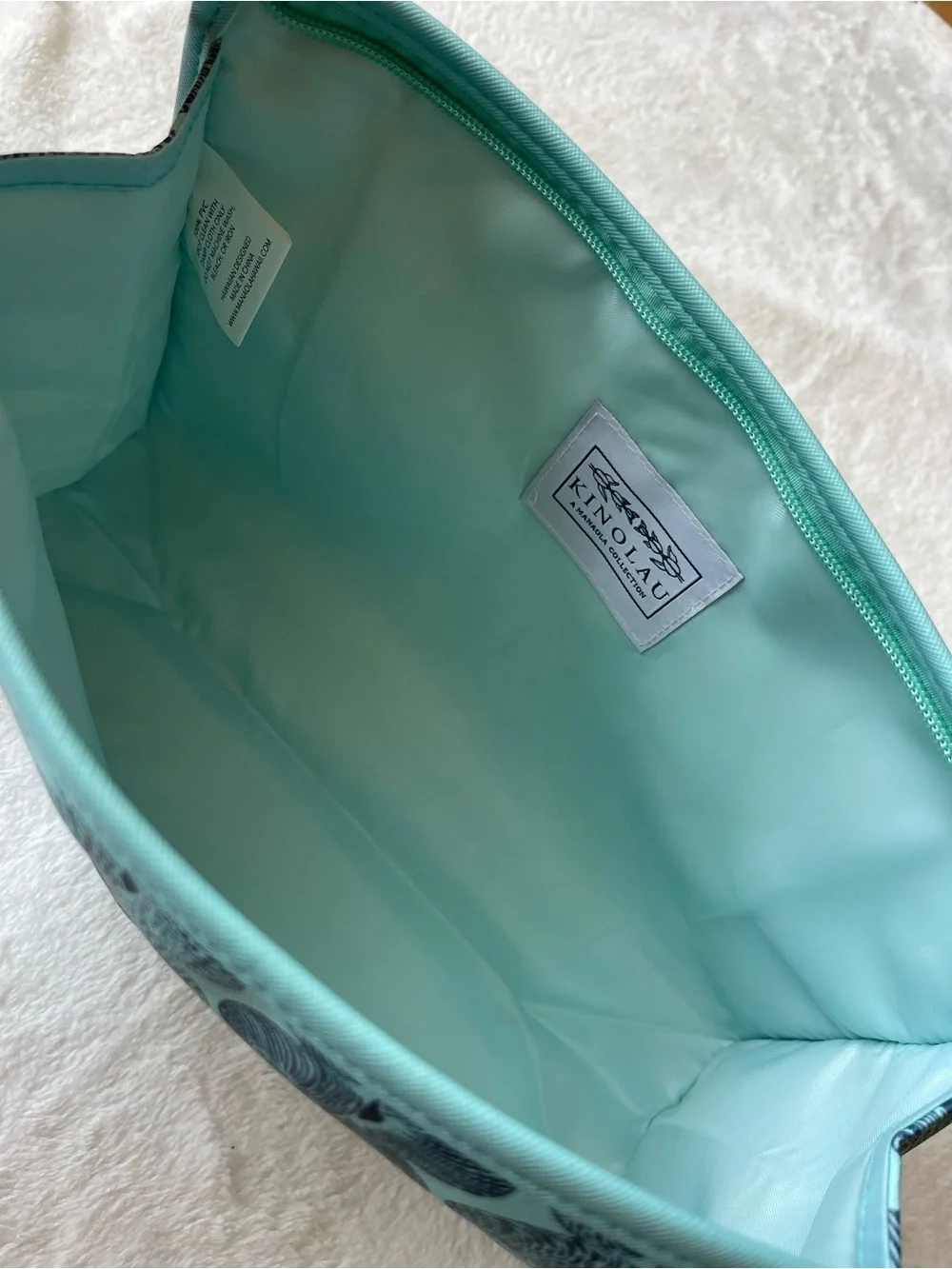 Manaola Hawaii Kinolau Aqua Seashell Patterned Pouch Clutch